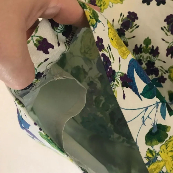 Talbots Cap Sleeve Floral Sheath Dress Size 8P Cotton Linen Spring Wedding Roses - Picture 9 of 9